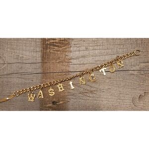 WASHINGTON Vintage Charm Bracelet Gold Tone - Very Nice‎